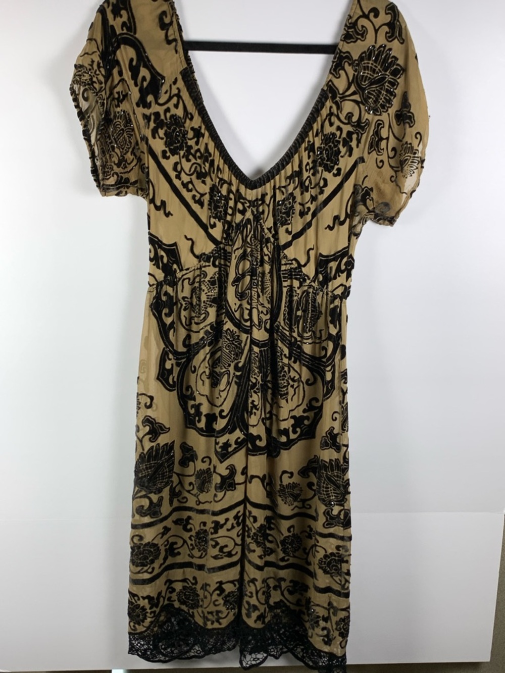 Hale Bob Floral Midi Dress Women L Boho Resort Flowy
